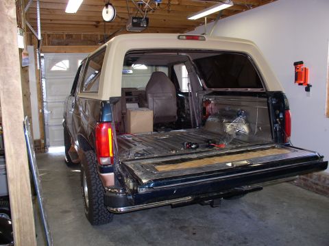 1995 Ford Bronco - started pulling all the trim to get ready for the body shop.