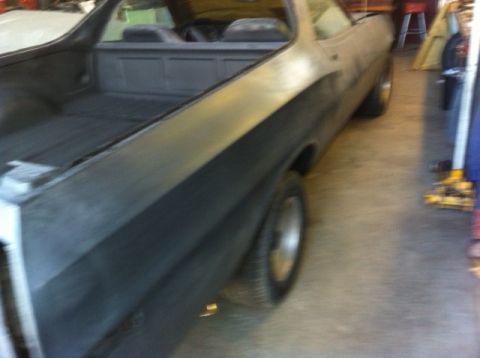 1972 Ford Ranchero - This 1972 Ford Ranchero is undergoing restoration work in a garage.