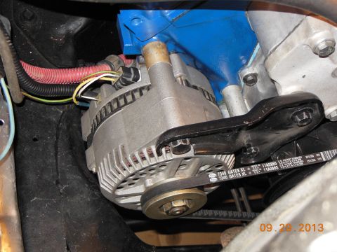1979 Ford F-150 - Alternator and belt detail, likely from an engine bay.