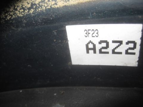1993 Ford Bronco - A close-up view of a label with the text 3F23 A2ZZ is visible.