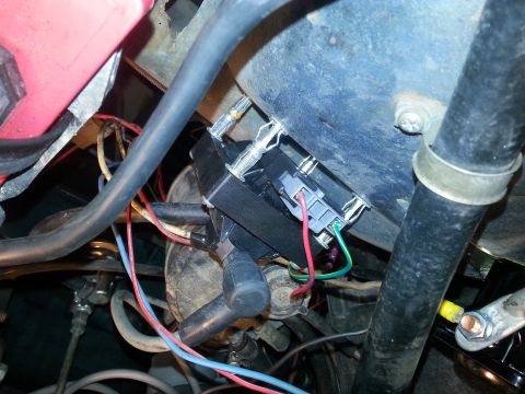 1982 Jeep Wagoneer - Close-up view of an engine ignition module with visible wiring.