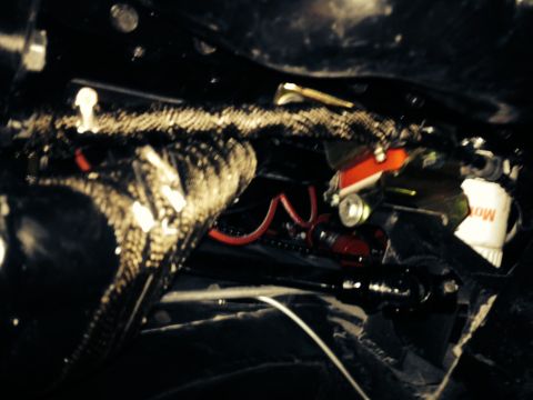 1965 Ford Mustang - 65 Mustang clutch cable and tri y header wrapped with DEI titanium header wrap