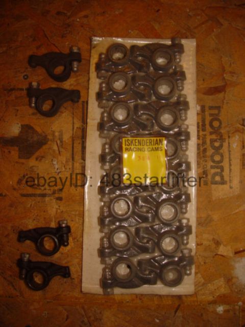 1969 Ford Fairlane - A set of Iskenderian Racing Cams is shown in its original packaging, alongside loose rocker arms.