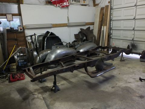 1946 International Travelall - Frame is completely stripped and ready for new suspension