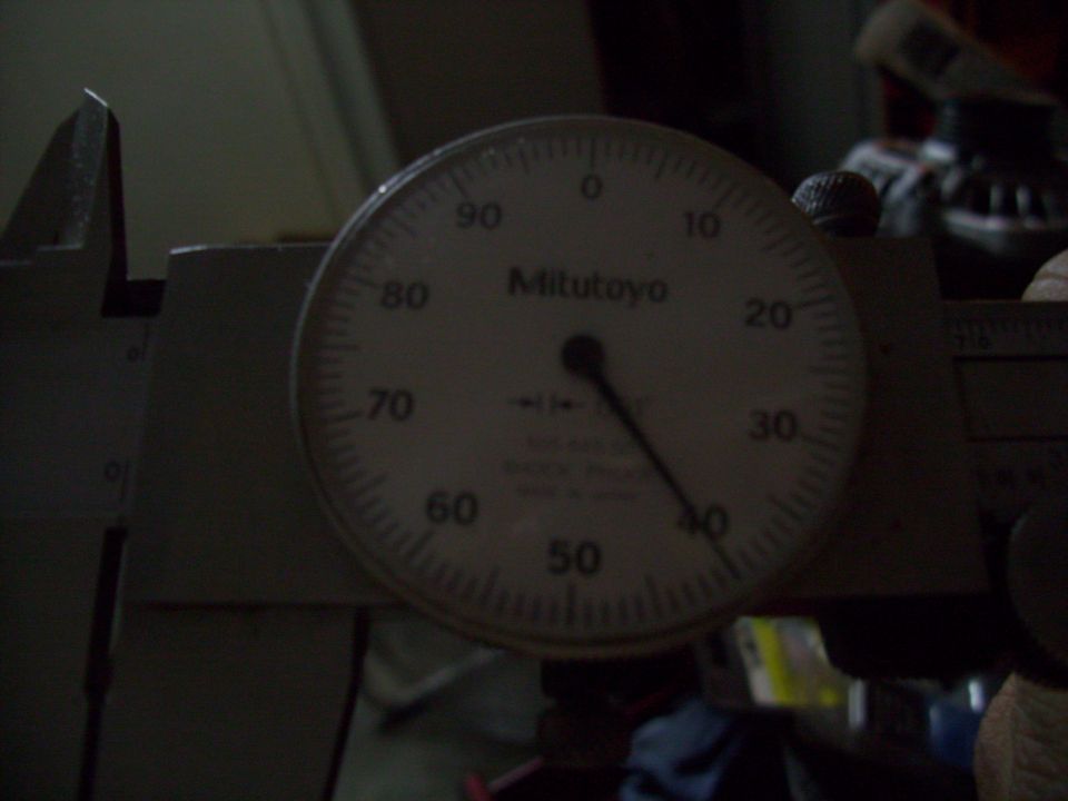 Mitutoyo dial indicator gauge on a caliper