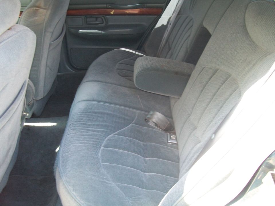 Interior rear bench seat and floor of a car
