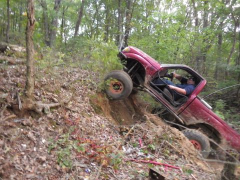 1983 Ford Bronco - He almost made it on the far Left, but it felt tippy, so he tried the far Right a few times.