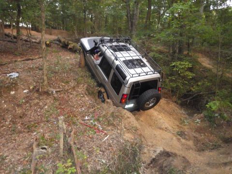 1983 Ford Bronco - Greg was anxious to try it next, but the D2's breakover angle wasn't high enough. His rear bumper hit harder than Jon's had.