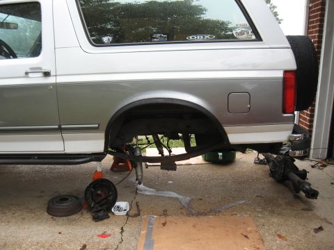 1994 Ford Bronco - Rear axle removed from a 1994 Ford Bronco during a rearend build.