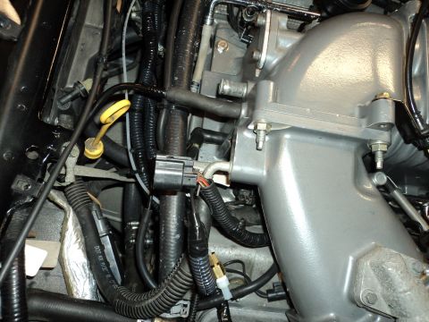 2004 Mercury Grand Marquis - Engine bay detail with intake manifold and associated plumbing and wiring.