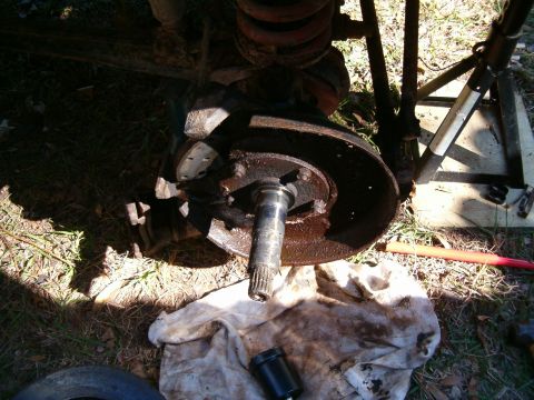 1979 Ford Bronco - This photo shows a vehicle's brake rotor and hub assembly, likely during maintenance or repair.