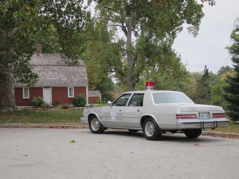 2001 Ford Crown Victoria - A silver sedan is parked on the side of a residential street.