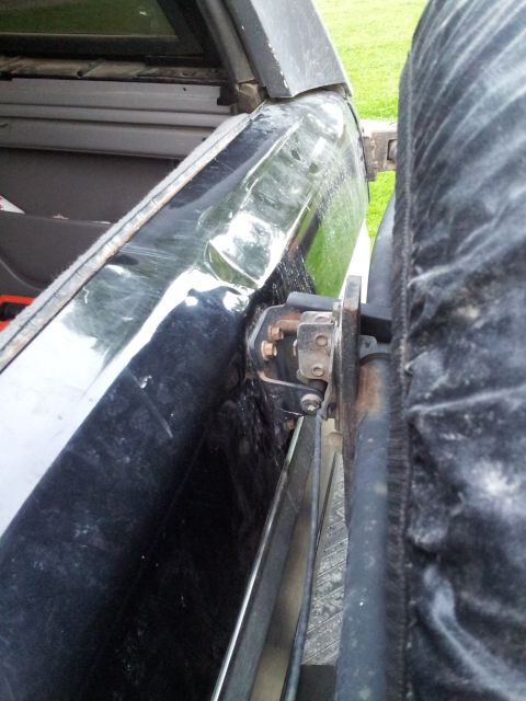 1995 Ford Bronco - Got backed into. This is after I straightened out the sheet metal.