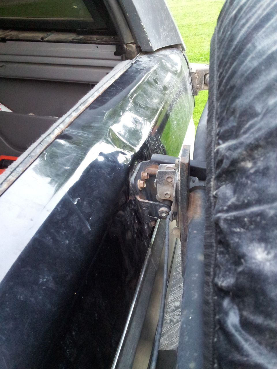 Got backed into. This is after I straightened out the sheet metal.