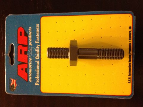 1998 Ford Crown Victoria - black threaded ARP automotive racing fastener stud mounted on a yellow Professional Quality Fasteners blister card.