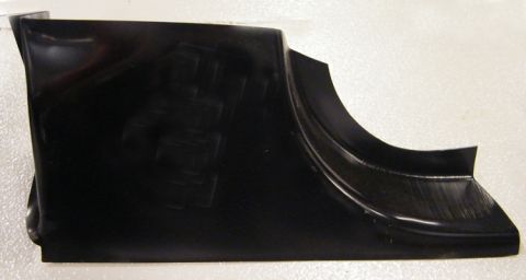 1990 Ford Bronco - Black metal car part with curved edges and visible tooling marks.