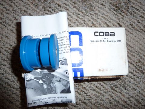 2007 Subaru Impreza - COBB hardened shifter bushings for a 6-speed manual transmission are shown with installation instructions.